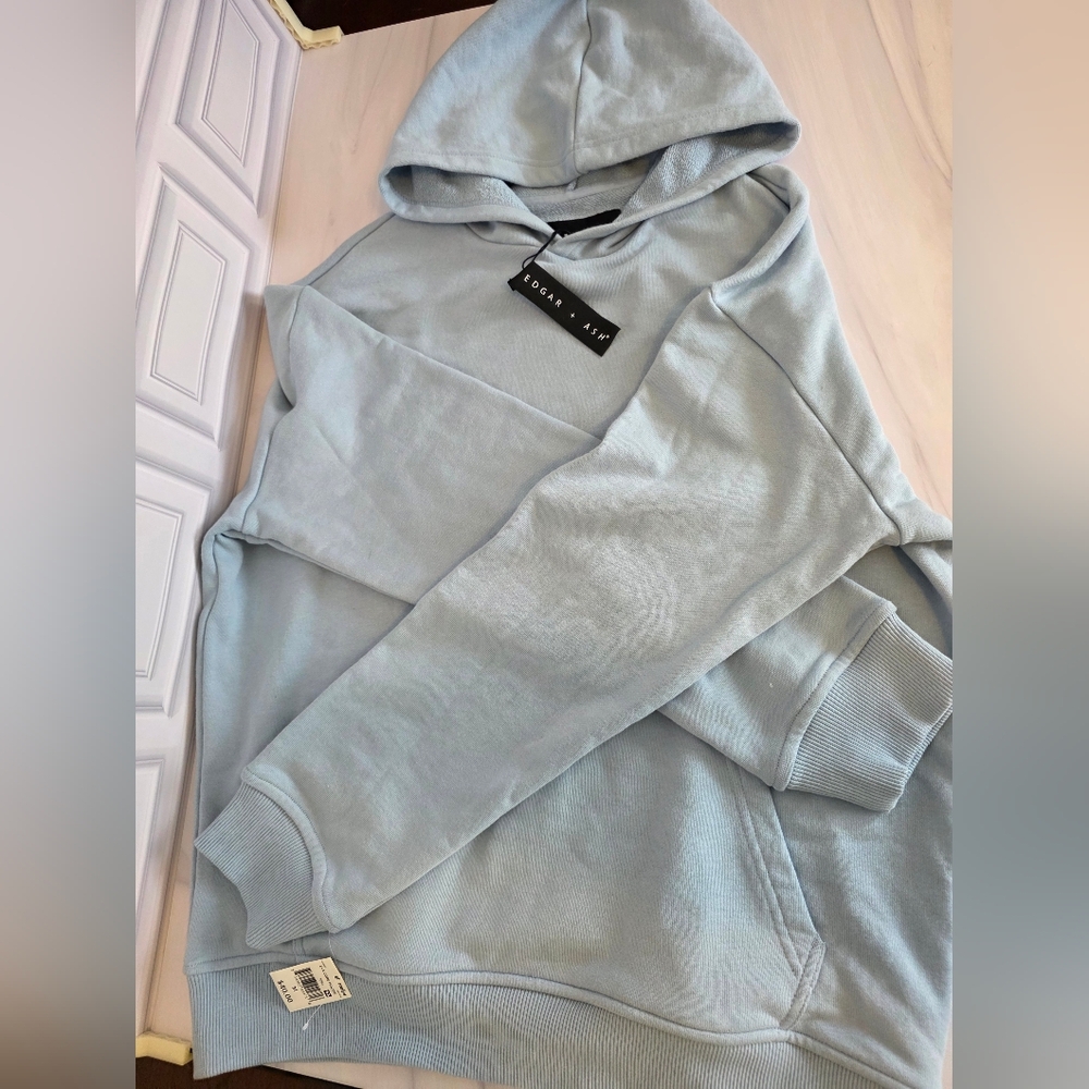 Men's Light Blue Hoodie by Edgar + Ash